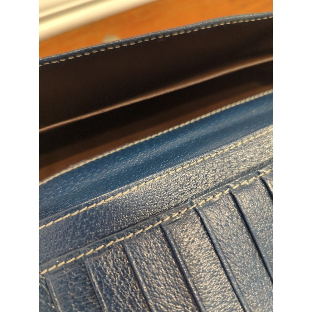 Authentic Gucci Canvas with Blue Leather Long Wallet - Picture 12 of 16